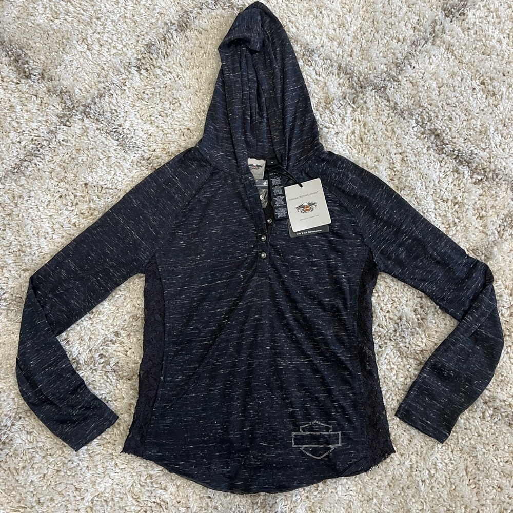NWT Women’s Harley Davidson Hooded Henley